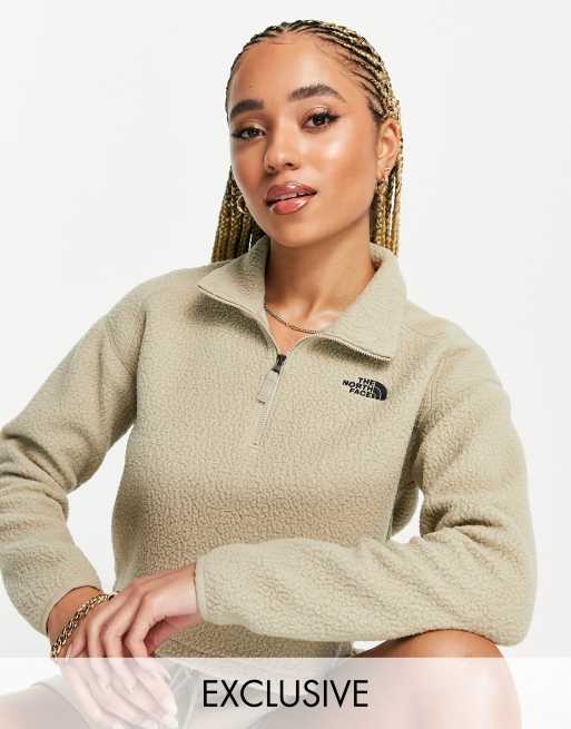 The North Face Osito cropped sherpa fleece in beige Exclusive at ASOS