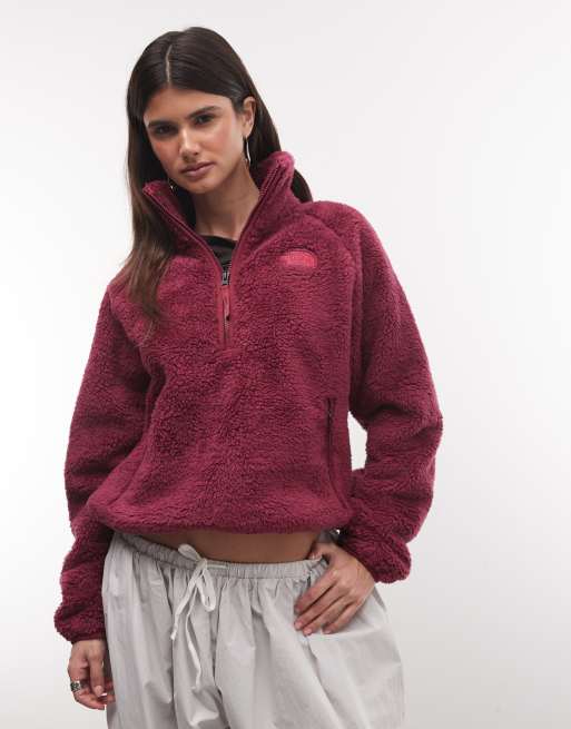 The North Face Osito Evolve 1/2 zip jacket in burgundy, 2 of 4