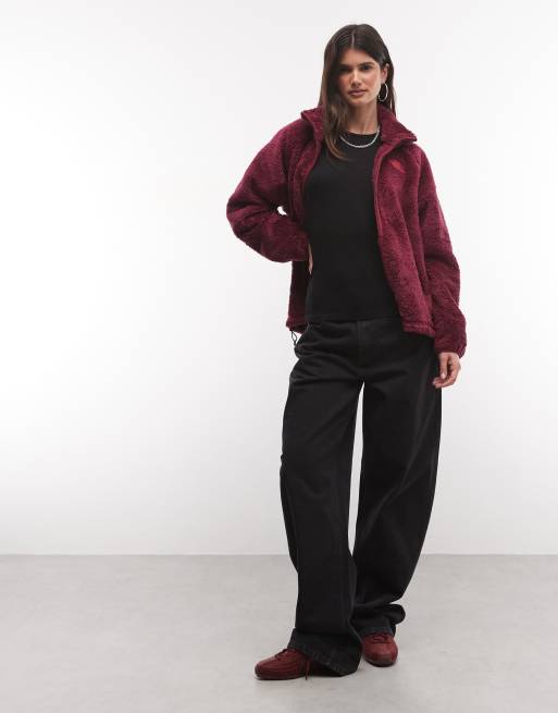 The North Face Osito Evolve full zip jacket in burgundy, 2 of 4