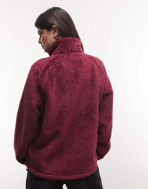 The North Face Osito Evolve full zip jacket in burgundy, 4 of 4