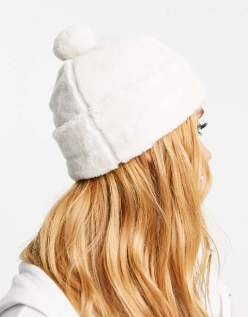 Fall Hike Faux Fur Pom Beanie in Dark Grey