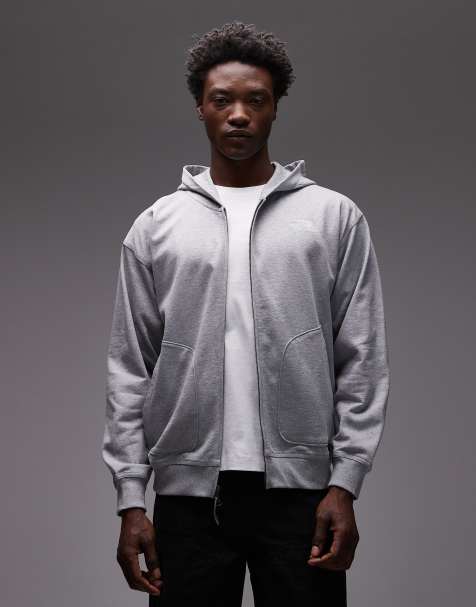 The North Face – Oversize-Kapuzenpullover in Grau mit doppeltem Reißverschluss und Logo - view 1