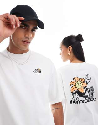 The North Face - Oversize-T-Shirt in Weiß mit Blüten-Rückenprint, exklusiv bei ASOS