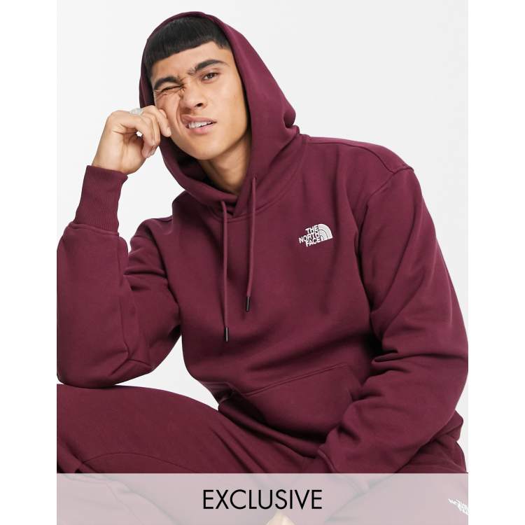 The north store face burgundy hoodie