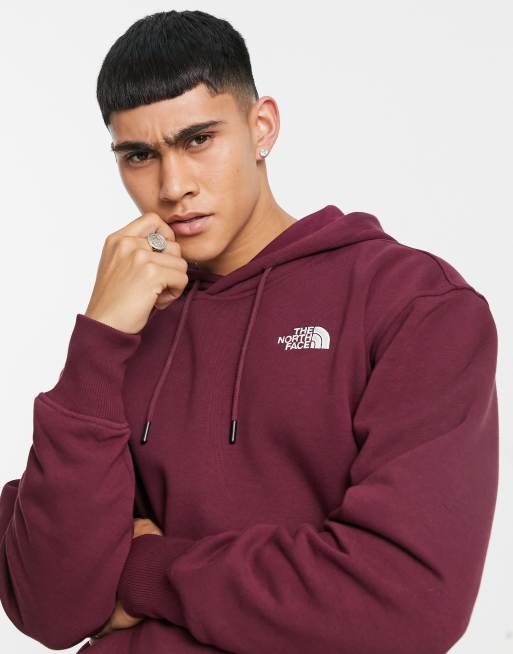 The North Face Oversized Essential hoodie in burgundy Exclusive at ASOS