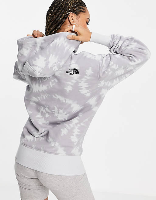 The North Face Oversized Essential hoodie in gray tie dye Exclusive at ASOS