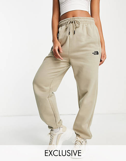 The North Face Oversized Essential joggers in beige Exclusive at ASOS