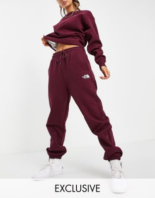 Burgundy womens joggers sale