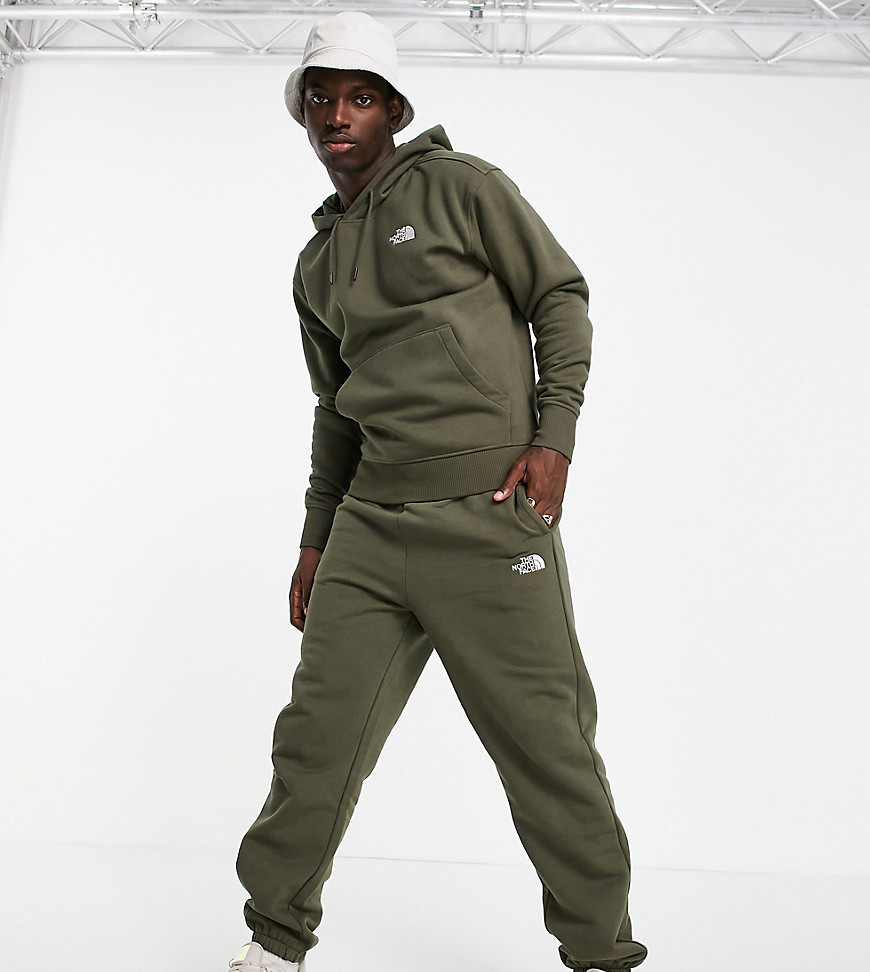 The North Face Oversized Essential Joggers In Khaki Exclusive At Asos-Green