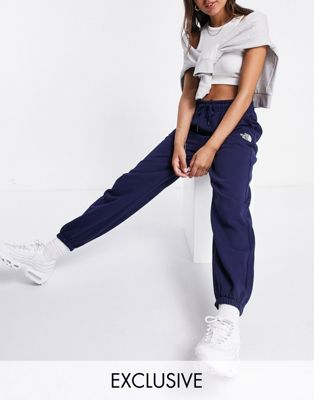 The North Face Oversized Essential joggers in navy Exclusive at ASOS