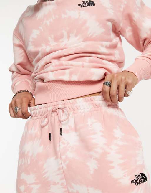 Pink north face hot sale tracksuit