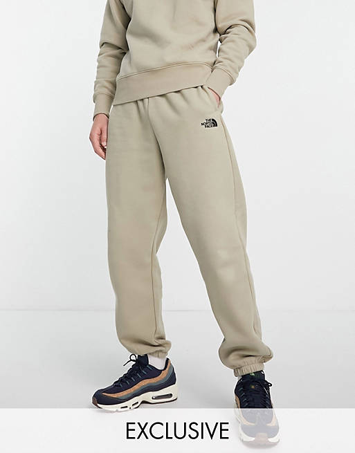 The North Face Oversized Essential sweatpants in beige Exclusive at ASOS