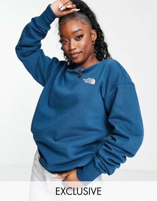 North face blue store sweater