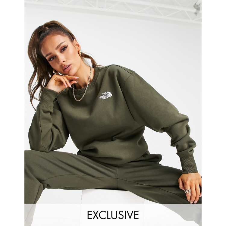 North face khaki clearance sweatshirt