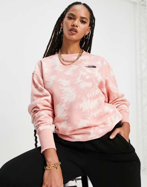 The North Face Oversized Essential sweatshirt in pink tie