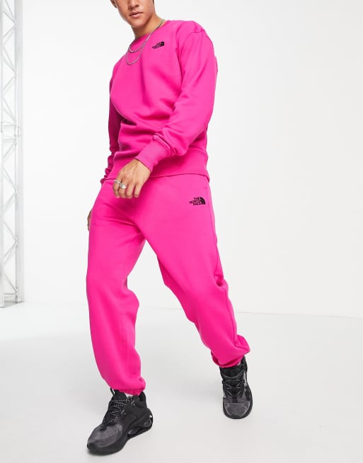 Pink north face tracksuit hot sale
