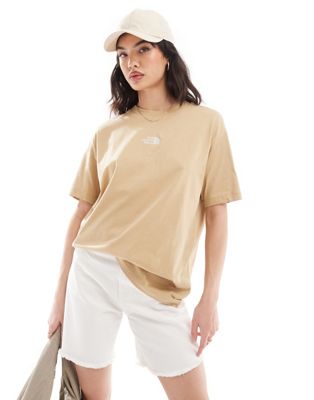 The North Face Oversized heavyweight t-shirt in beige Exclusive at ASOS