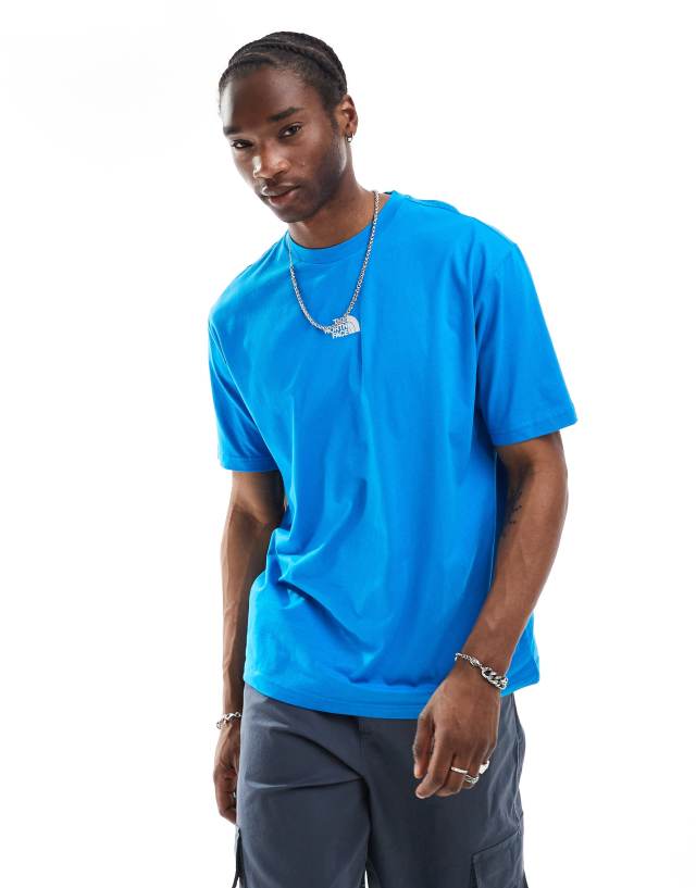 The North Face - oversized heavyweight t-shirt in blue exclusive at asos