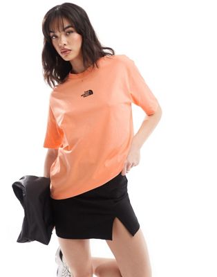The North Face Oversized heavyweight t-shirt in orange Exclusive at ASOS