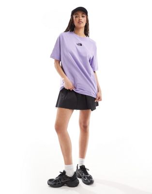 The North Face Oversized heavyweight t-shirt in purple Exclusive at ASOS