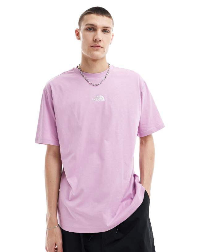 The North Face - oversized heavyweight t-shirt in purple exclusive at asos