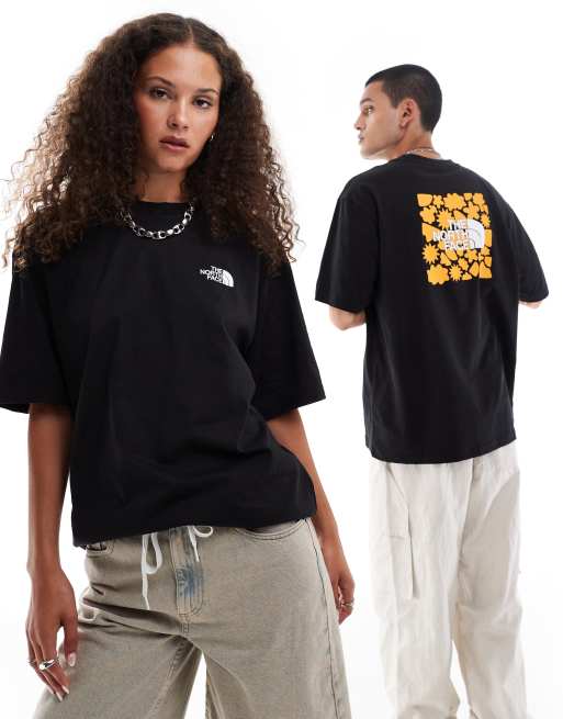 The North Face - Oversized T-shirt med krusedulleprint på ryggen i sort