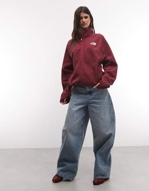 The North Face Oxara full zip fleece in burgundy, 2 of 4