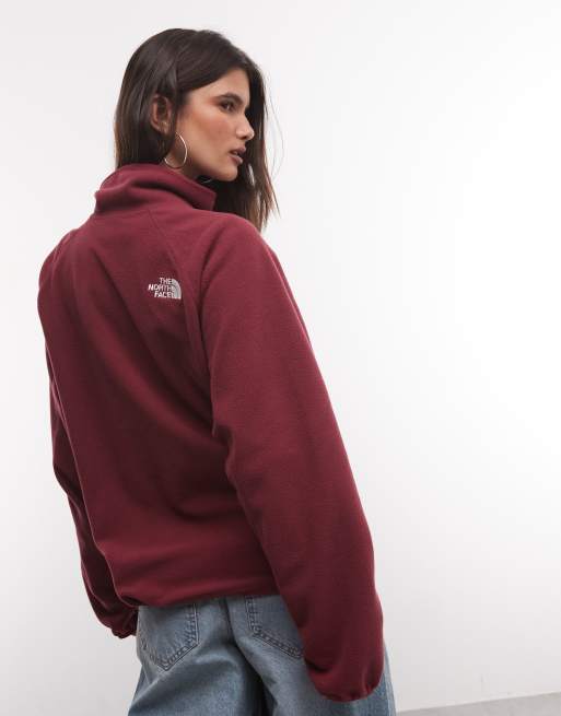 The North Face Oxara full zip fleece in burgundy, 4 of 4