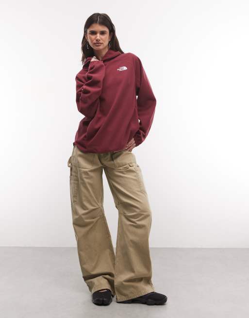 The North Face Oxara hooded fleece in burgundy, 3 of 4