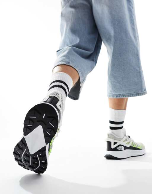 The North Face Oxeye Tech mid trail trainers in white and black, 3 of 5