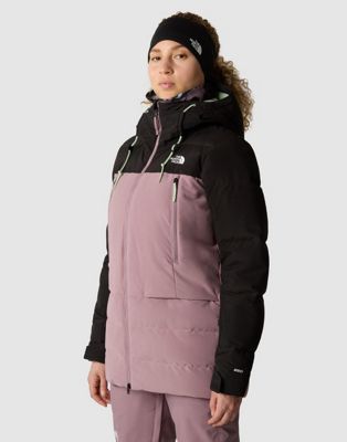 The North Face Pallie down ski jacket in fawn grey and black - ASOS Price Checker