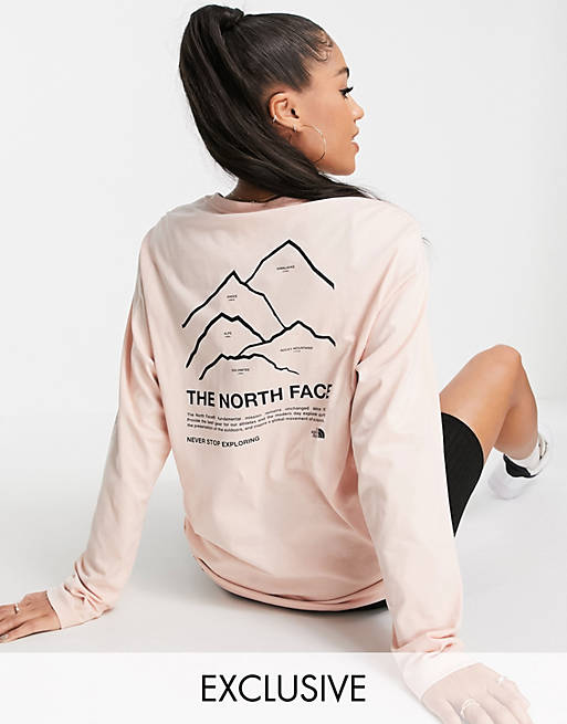Tops The North Face Peaks long sleeve t-shirt in pink Exclusive at  
