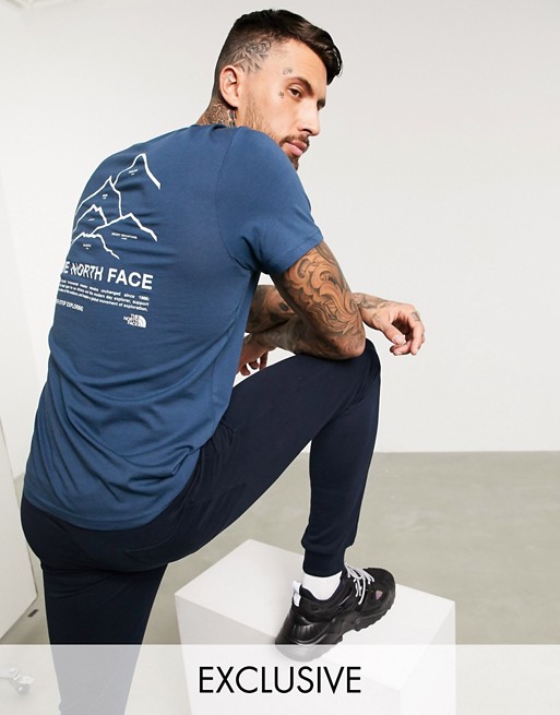 The North Face Peaks t-shirt in blue Exclusive at ASOS