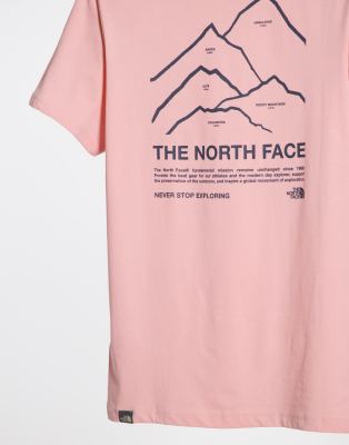 The North Face Peaks T Shirt In Pink Exclusive At Asos Modesens