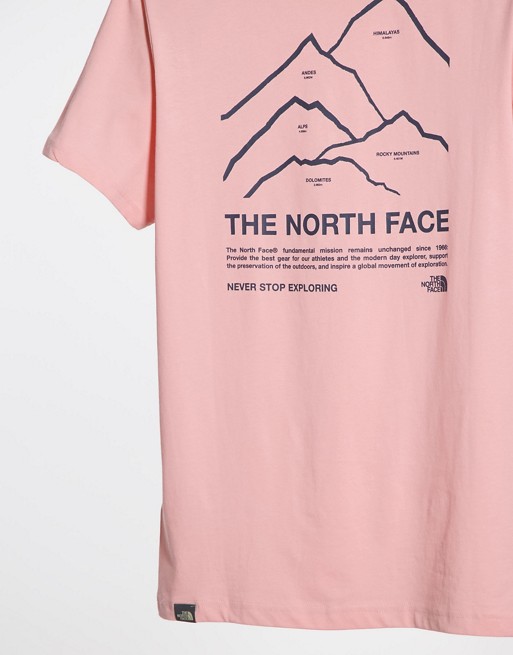 The North Face Peaks t-shirt in pink Exclusive at ASOS