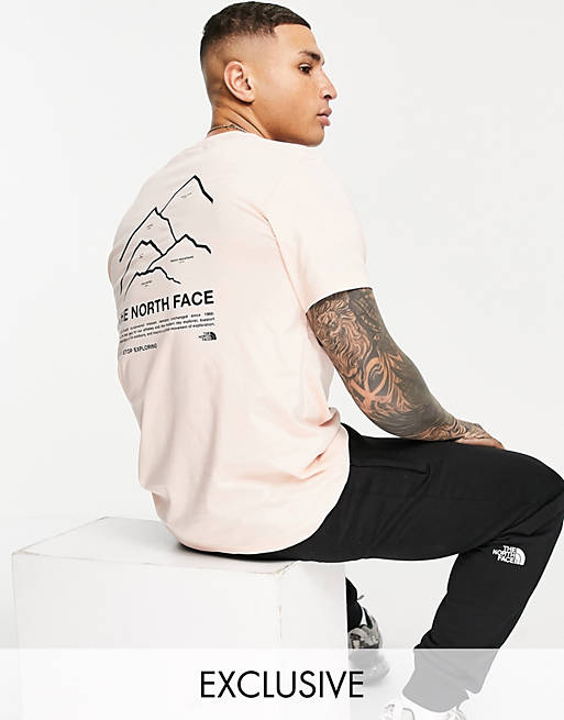 The North Face Peaks t-shirt in pink Exclusive at ASOS