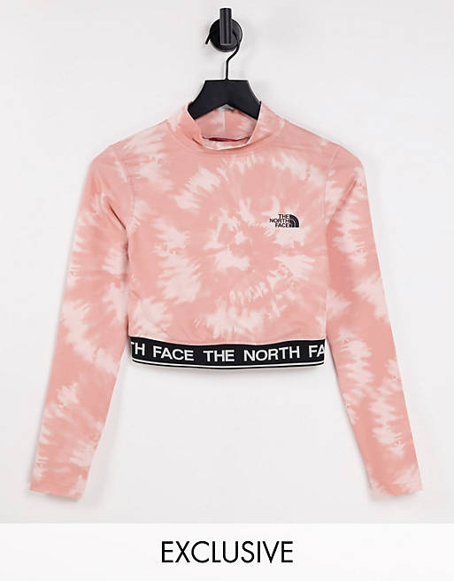 Designer Brands The North Face Perf cropped long sleeve t-shirt in pink tie dye Exclusive at  