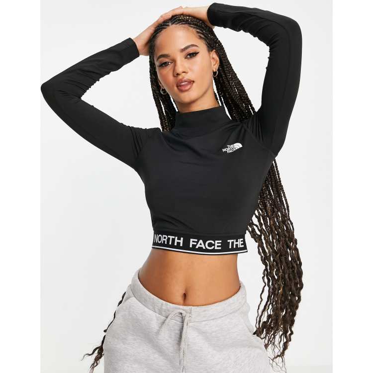 ★andar★ Airtouch face long sleeve crop top Activewear Black Mesh Crop Top Long Sleeve 6628 – PeachFit