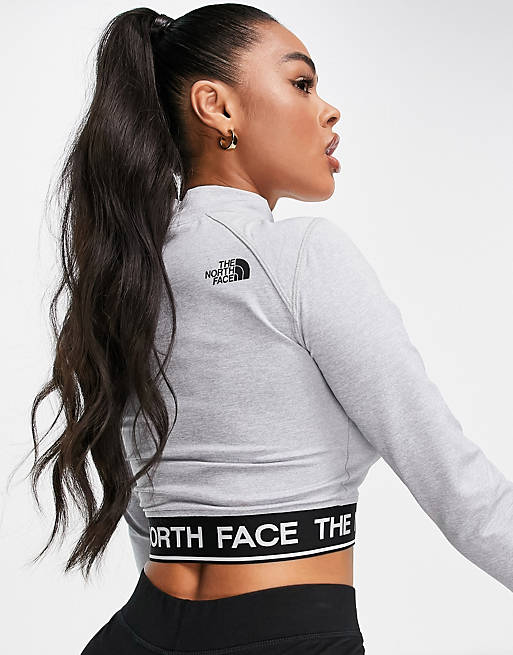 The North Face Performance cropped long sleeve t-shirt in gray