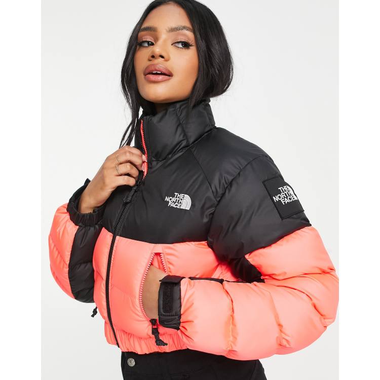 The North Face Phlego Synth cropped puffer jacket in black, ASOS