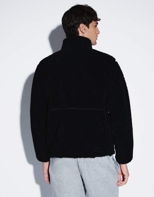 The North Face pile con zip integrale nero, 4 di 5