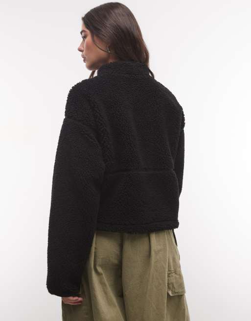 The North Face pile con zip integrale nero, 4 di 4