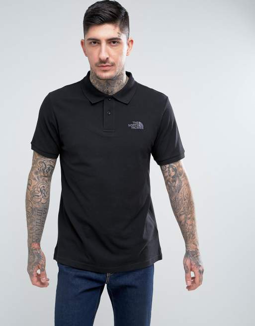 The North Face Pique Polo Shirt Chest Logo in Black ASOS