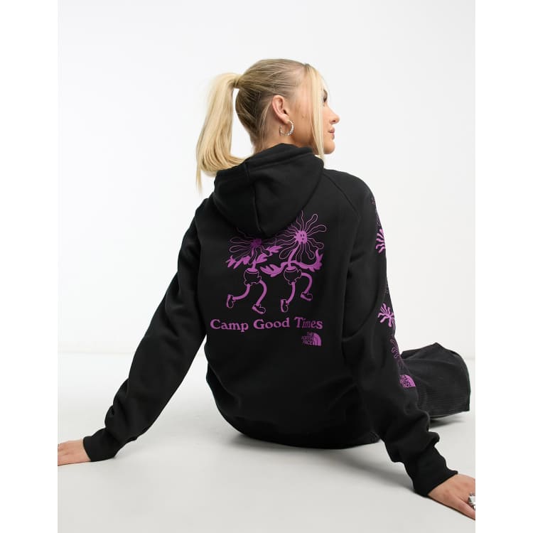 Black back best sale print hoodie