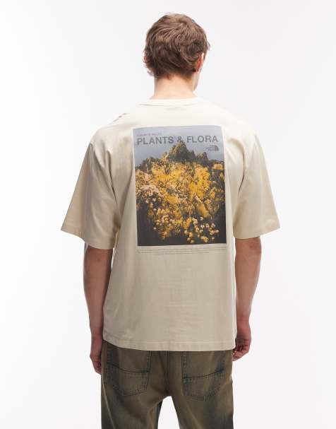 The North Face – Plant and Flora – Beżowy T-shirt oversize z nadrukiem na plecach - view 1