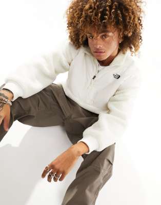 The North Face The North Face Platte High Pile heavyweight 1/4 zip fleece in off white