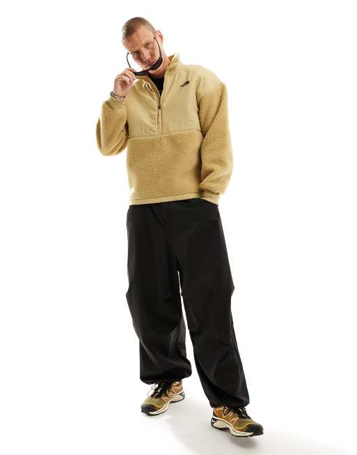The North Face Platte High Pile heavyweight 1/4 zip fleece in stone, 2 of 4