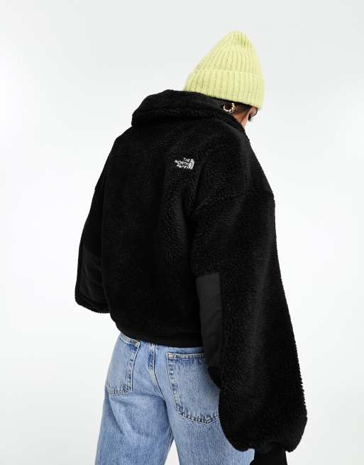 The North Face – Platte High Pile – Schweres Fleece-Sweatshirt in Schwarz  mit kurzem 1/4-Reißverschluss