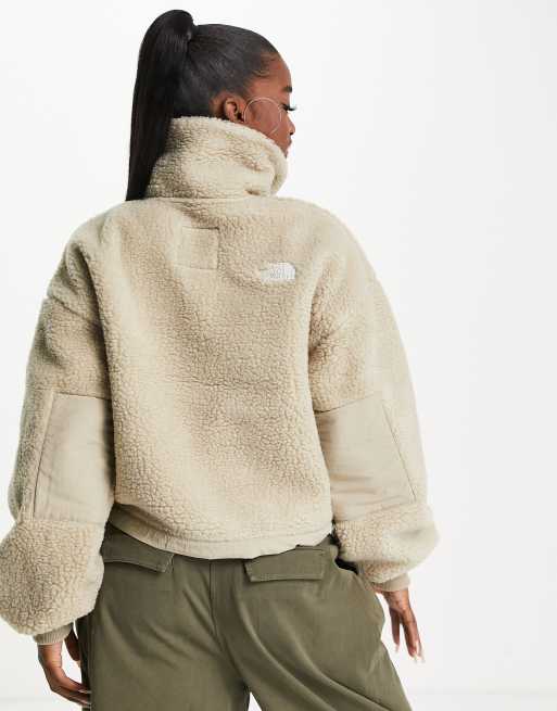 The North Face Women's Platte Sherpa Quarter Zip / Flax