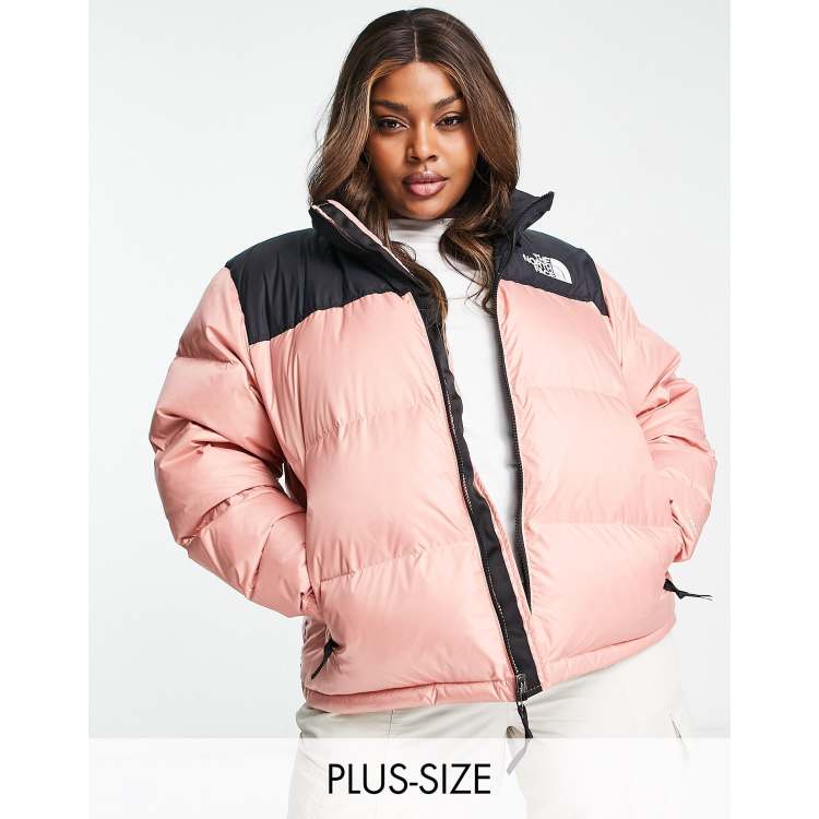 Pink north deals face puffer jacket